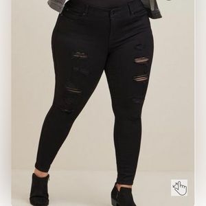 Torrid black ripped jeans